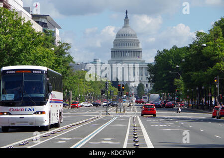 Washington DC, Vereinigte Staaten - 27 September 2017: Das United States Capitol und Pennsylvania Avenue. Stockfoto