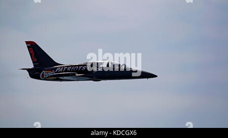 Flugzeug L-39 Albatros jet Performing solo Kunstflug Stockfoto
