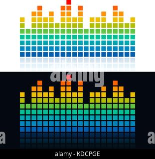 Quadratische Punkte geformte Equalizer Icon Design. Vector Illustration Vorlage. Stock Vektor