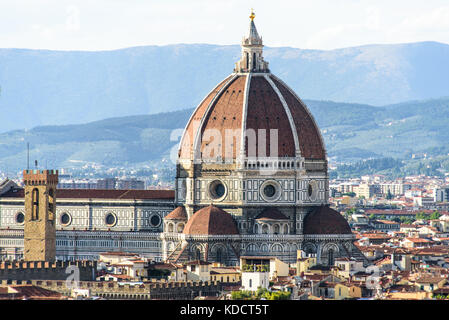 Die gewölbten Dach der historischen Basilika Il Duomo in Florenz, Italien Stockfoto