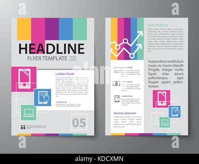 Reihe von Business-Magazin-Cover, Flyer, Broschüre flache Design-Vorlagen Stock Vektor