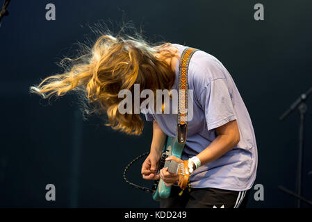 Huesca, Spanien - 15.Juli: Marika hackman (Folk Rock Band) führen Sie im Konzert an fib Festival am 15. Juli 2017 in Benicassim, Spanien. Stockfoto