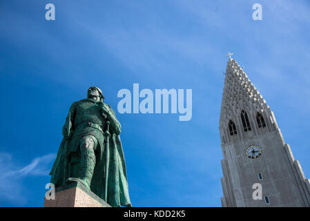 Hallgrimsirkja Kirche in Reykjavik, Island Stockfoto