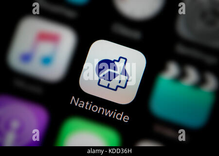 Eine Nahaufnahme des Logo für Allgemein app Symbol, wie auf dem Bildschirm eines Smartphones (nur redaktionelle Nutzung) Stockfoto