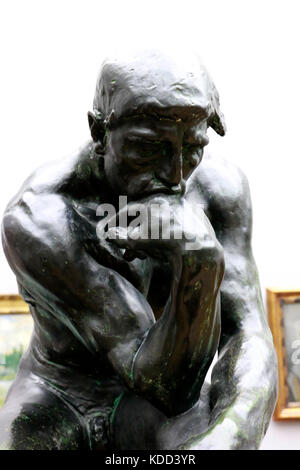 Skulptur: 'Der Denker' von Auguste Rodin, Alte Nationalgalerie, Berlin - Mitte. Stockfoto