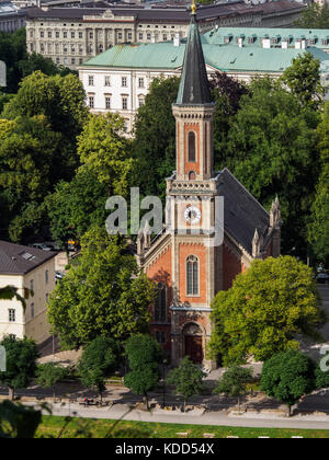 Evangelische Pfarrgemeinde salzburg Christus Kirche auf sasbach Fluss, Salzburg, Österreich. Stockfoto