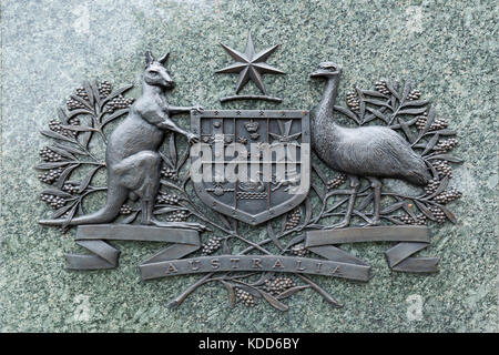 London, England - September 2017; Emblem auf dem Australian War Memorial in London, England. Stockfoto