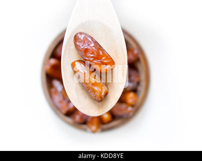 Termine Obst closeup auf weißem Hintergrund Stockfoto