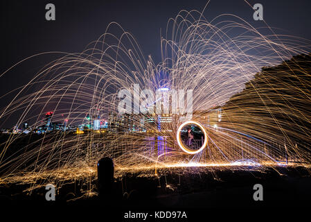 Stahl Wolle spinnen Stockfoto