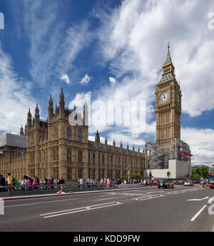 Palast von Westminster im Gerüstbau. Oktober 2017 Stockfoto