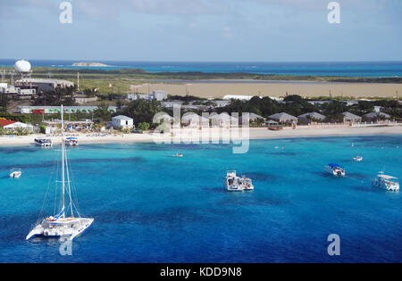 Luftaufnahme der Insel Grand Turk, Britische Jungferninseln Stockfoto