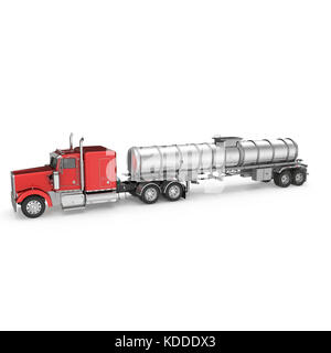 Big Kraftstoff Gas tanker Truck auf Weiß. 3D-Darstellung Stockfoto