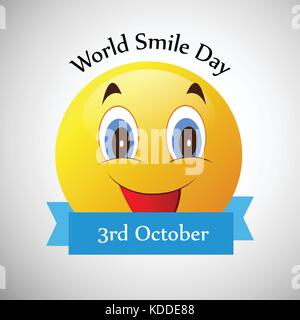 Abbildung der Welt lächeln Tag Hintergrund Stock Vektor