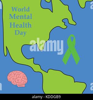 Abbildung: Welt der psychischen Gesundheit Tag Hintergrund Stock Vektor