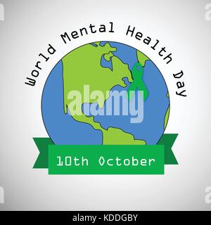 Abbildung: Welt der psychischen Gesundheit Tag Hintergrund Stock Vektor