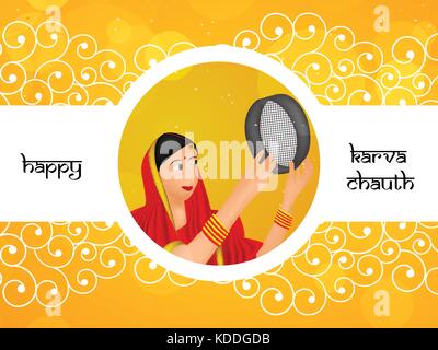 Abbildung: hinduistische Fest karva chauth Hintergrund Stock Vektor