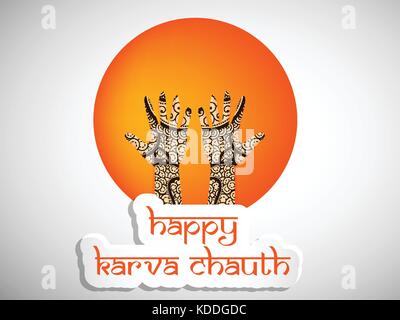 Abbildung: hinduistische Fest karva chauth Hintergrund Stock Vektor