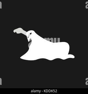 Ghost Symbol auf schwarzem Hintergrund isoliert. Stockfoto