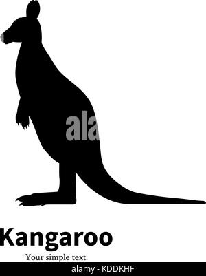 Vector Illustration schwarze Silhouette kangaroo Stock Vektor