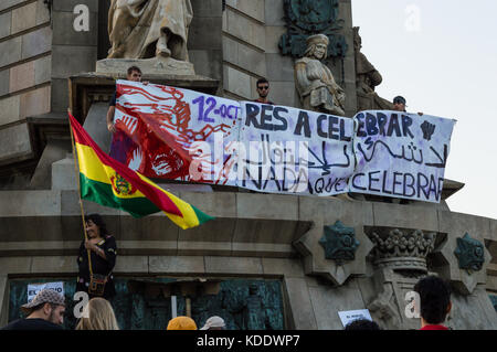 Barcelona, Spanien, 12. Oktober 2017: Spanisch Jahrestag der Entdeckung Amerikas Credit: Marco Pachiega/Alamy leben Nachrichten Stockfoto