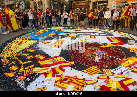 Barcelona, Spanien, 12. Oktober 2017: Spanisch Jahrestag der Entdeckung Amerikas Stockfoto