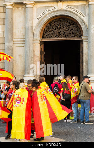 Barcelona, Spanien, 12. Oktober 2017: Spanisch Jahrestag der Entdeckung Amerikas Stockfoto