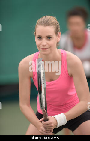 Portrait von weiblichen Tennisspieler Stockfoto