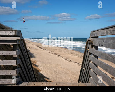 Strand am Nauset Lighthouse Eastham Cape Cod MA USA Stockfoto