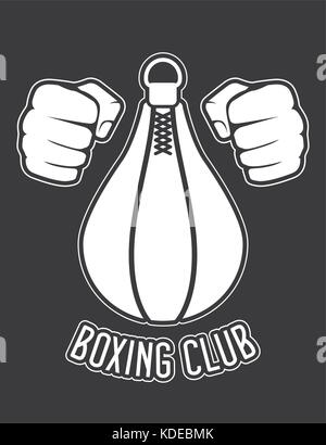 Boxing Club Emblem-Fäuste und Boxsack Stock Vektor