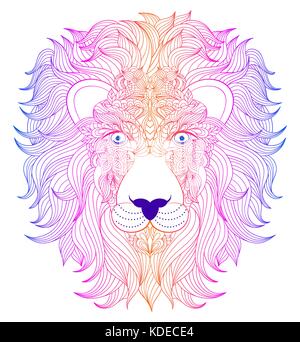 Hand drawn head of lion  Stock Vektor