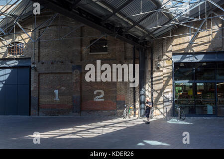 Westside Vordach von Midland Güterschuppen, King's Cross, London, UK Stockfoto