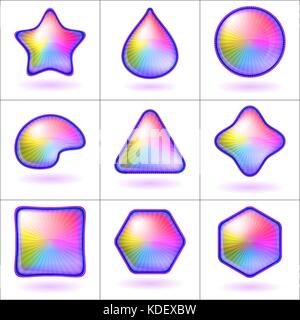 Symbole tasten Regenbogen, einstellen Stock Vektor