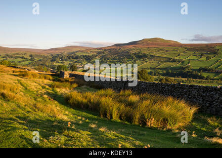 Schönen September Morgen in der Nähe von reeth in swaledale, Yorkshire Dales National Park, England. Stockfoto