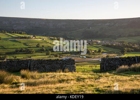 Schönen September Morgen in der Nähe von reeth in swaledale, Yorkshire Dales National Park, England. Stockfoto