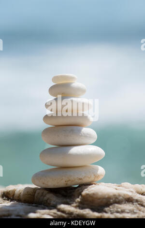 Stapel von Marmor Zierkies. , Griechische Insel Thassos, Griechenland. Stockfoto