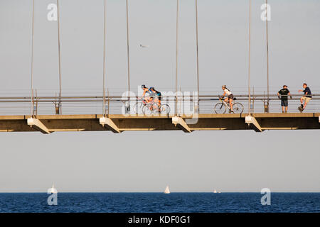 Humber Bay Bridge, Schmiedearbeiten, Park Stockfoto