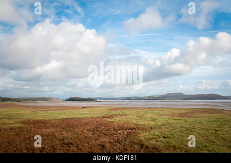 In Morecambe Bay von Grange-over-Sands im Lake District. Stockfoto