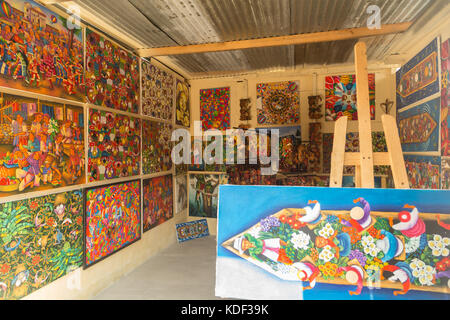 Maya oil painting Art Shop, Guatemala Stockfoto