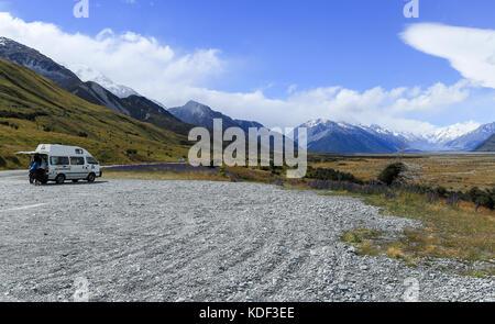 Eine malerische Aussicht auf die Berge in Neuseeland Stockfoto