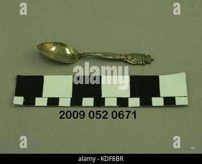 Silber Demitasse Spoon von Mermod und Jaccard Mit Blick auf die US-Regierung Gebäude in der Schüssel Stockfoto