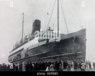 SS King Orry gestrandet in New Brighton, 1921. Stockfoto