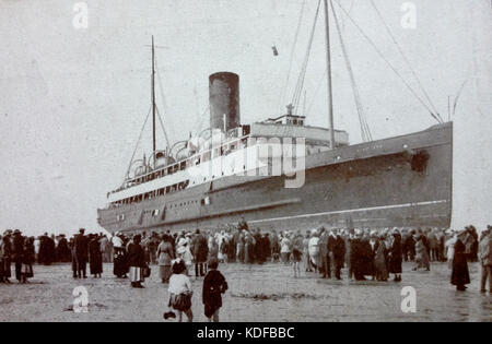 King Orry (III) gestrandet in New Brighton. Stockfoto