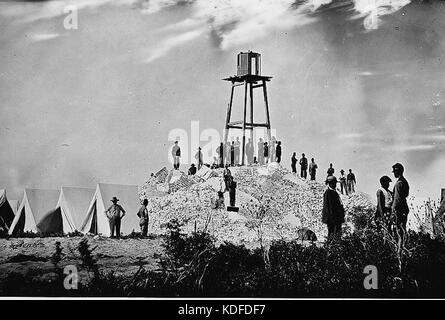 Morris Island (Umgebung), South Carolina. Ruinen von Charleston Leuchtturm Stockfoto