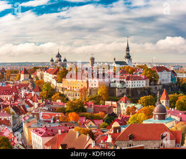 Aerial Panorama der Altstadt, Tallinn, Estland Stockfoto