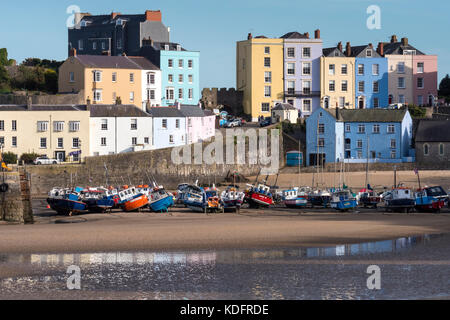 Tenby Hafen Tenby Pembrokeshire Wales Stockfoto