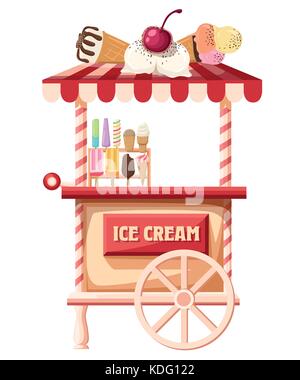 Ice Cream Truck, eine Hand, ein Eis stylized Vector Illustration Webseite und mobile App Design Stock Vektor