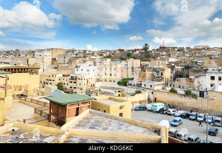 Fez, Marokko - Jan 14, 2017: OView von Fes el Bali alten Medina Stockfoto