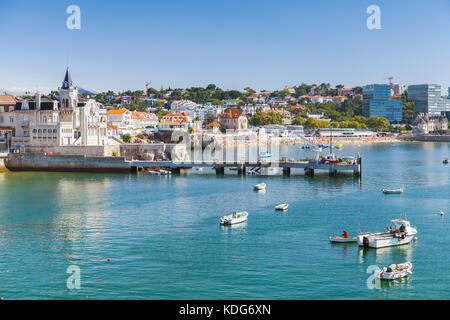 Seaside Stadtbild von cascais City im Sommer Tag Gemeinde Cascais, Portugal Stockfoto