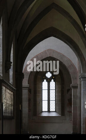 Kappel am Albis, Schweiz - 30 September 2017: im gotischen Stil Gang von Kappel, Abtei, eine ehemalige Zisterzienser Kloster Kappel am Albis im entfernt Stockfoto