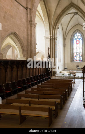 Kappel am Albis, Schweiz - 30 September 2017: gotische Kreuzgewölbe und Wallfahrtskirche Kappel Abtei, eine ehemalige Zisterzienser Kloster in Ka entfernt Stockfoto